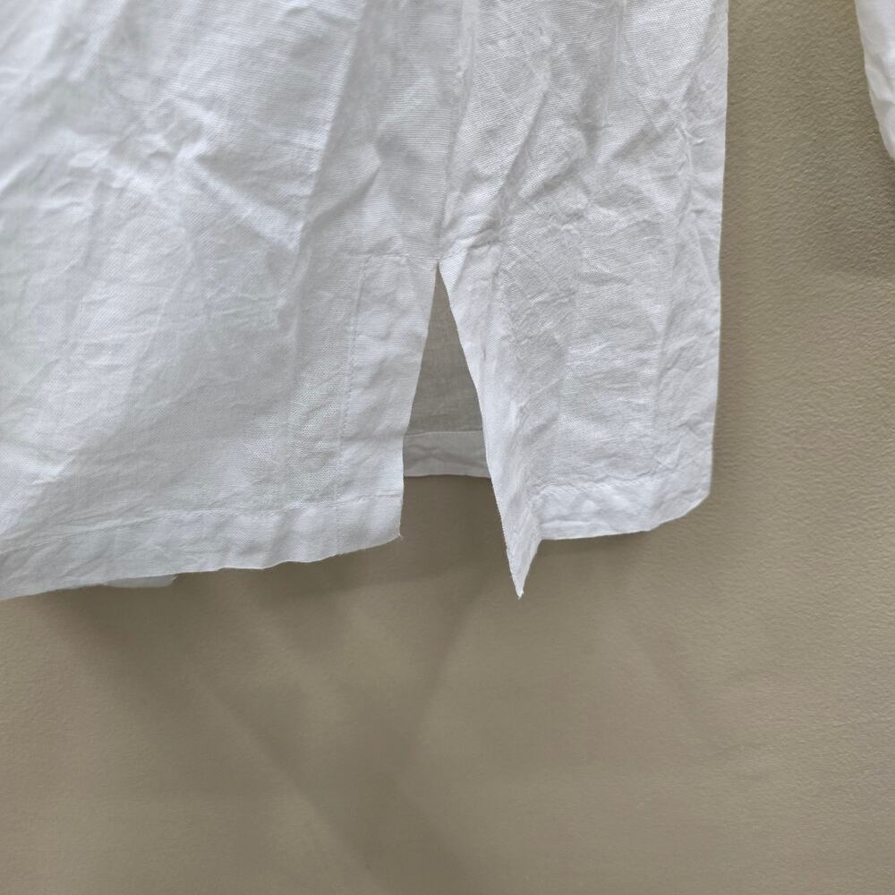 Hermoza Floral Embroidered Button Front Tunic Shirt Dress Boho White SZ Large - Picture 5 of 8
